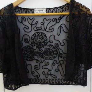 Valenti Vintage Black Hook & Eye Front Jacket